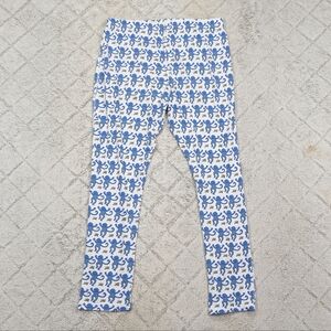 Roller Rabbit Pants Womens M Blue White Monkey Pajamas Pima Cotton Lounge